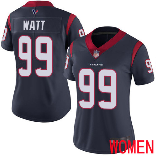 Houston Texans Limited Navy Blue Women J J Watt Home Jersey NFL Football 99 Vapor Untouchable